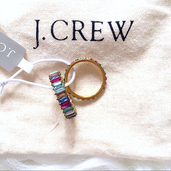 J. Crew Multicolor Colorblock Stack Ring Set - Picture 1 of 4